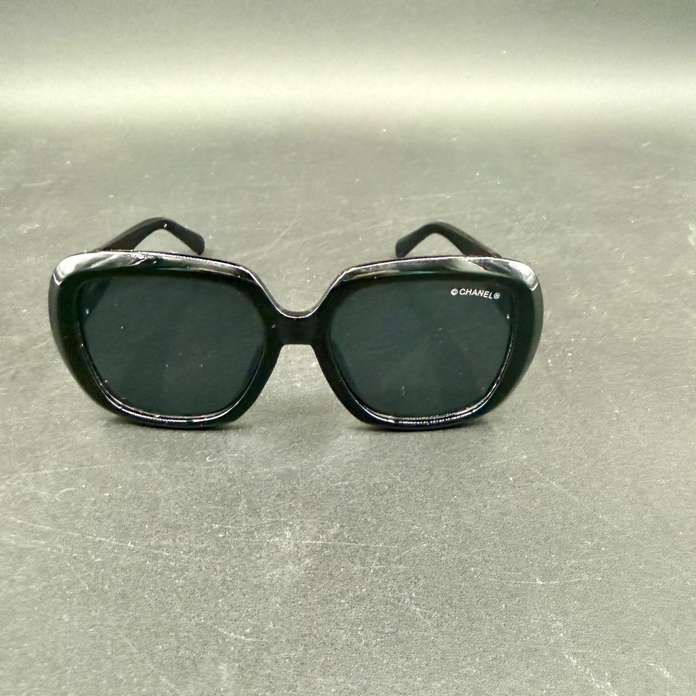 Chanel Sunglasses Womens 56mm Black Square Gold CC Logo CH625